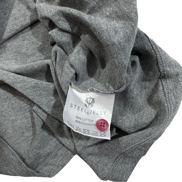 Steel & Jelly London Men Red & Grey T-Shirt Size XL Color Block Short Sleeve - Picture 8 of 11